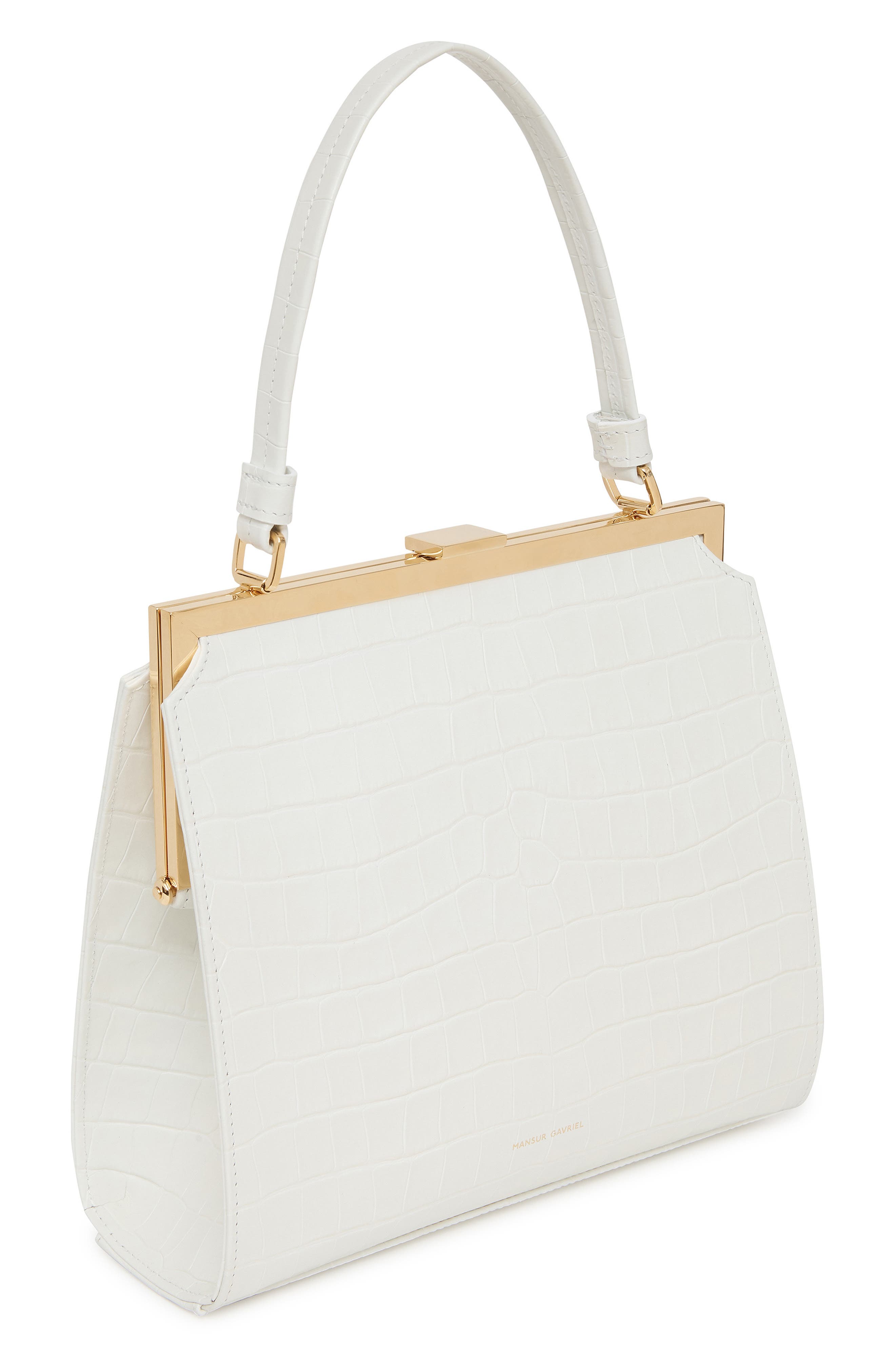 Mansur Gavriel Elegant Croc Embossed Leather Bag, Alternate, color, 