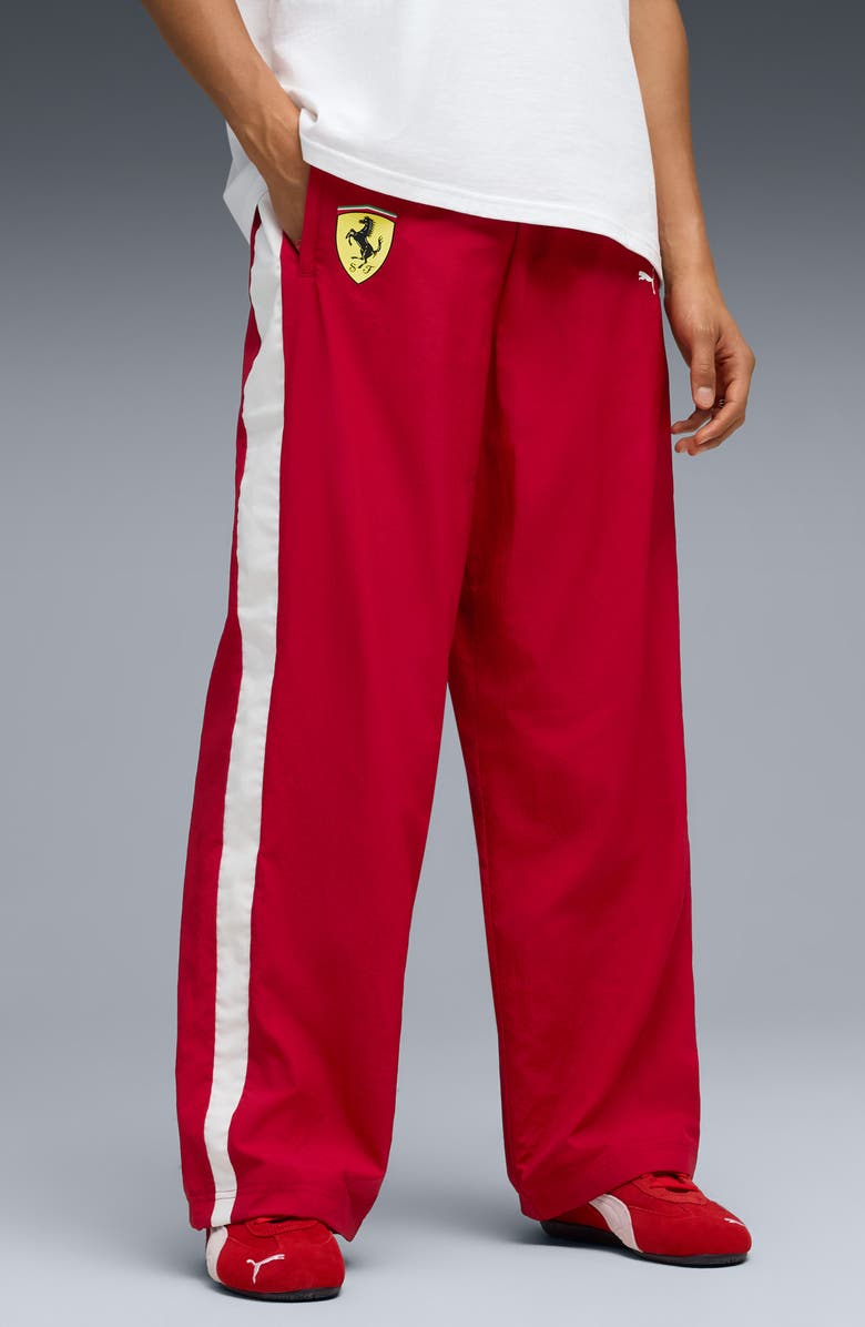 PUMA x Scuderia Ferrari T7 Track Pants, Main, color, Dark Cherry