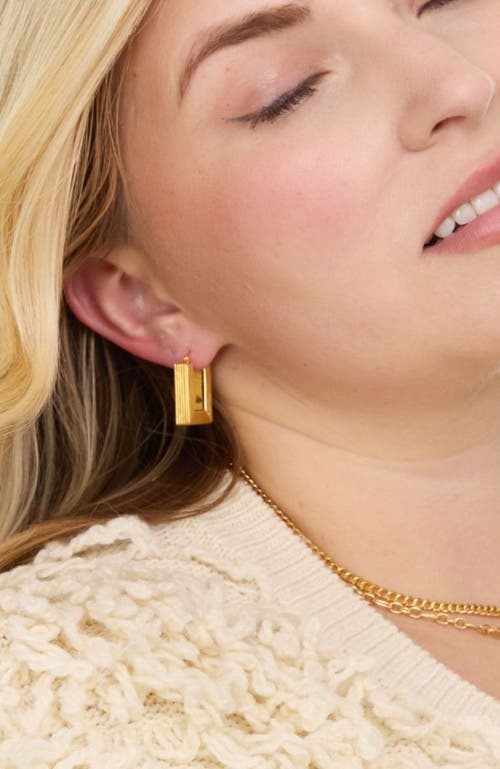 Gwen Beloti Lina Boxy Rectangle Hoop Earring In Gold