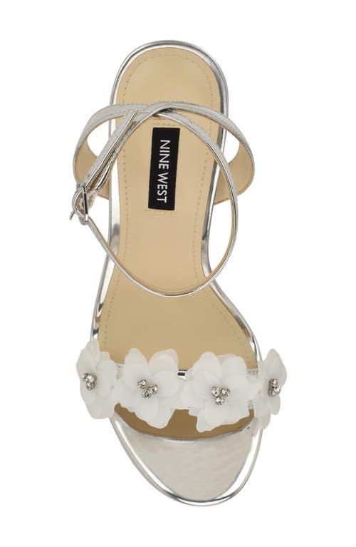 Nine West Lovely Ankle Strap Sandal In Silver