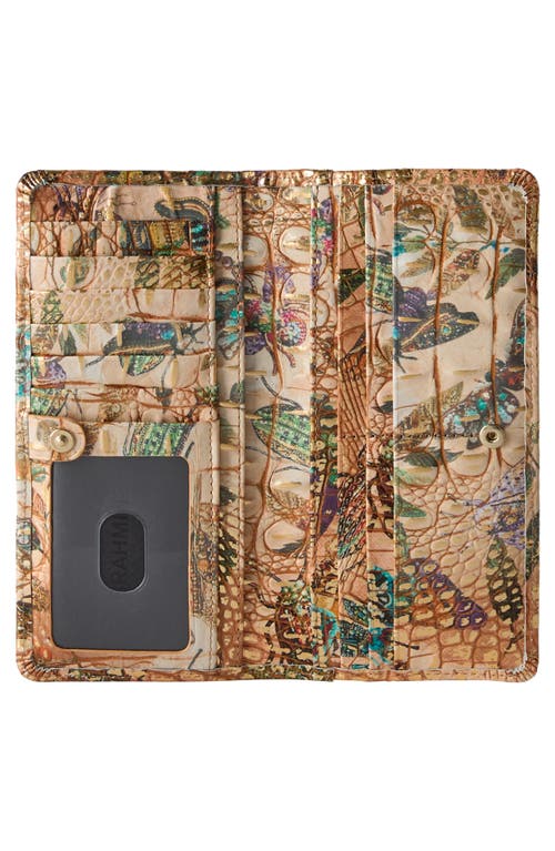 Brahmin Ady Croc Embossed Leather Wallet In Multi