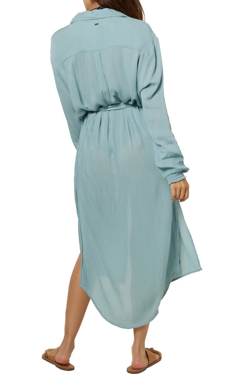 O'Neill Dockside Long Sleeve Cover-Up Shirtdress, Alternate, color, 