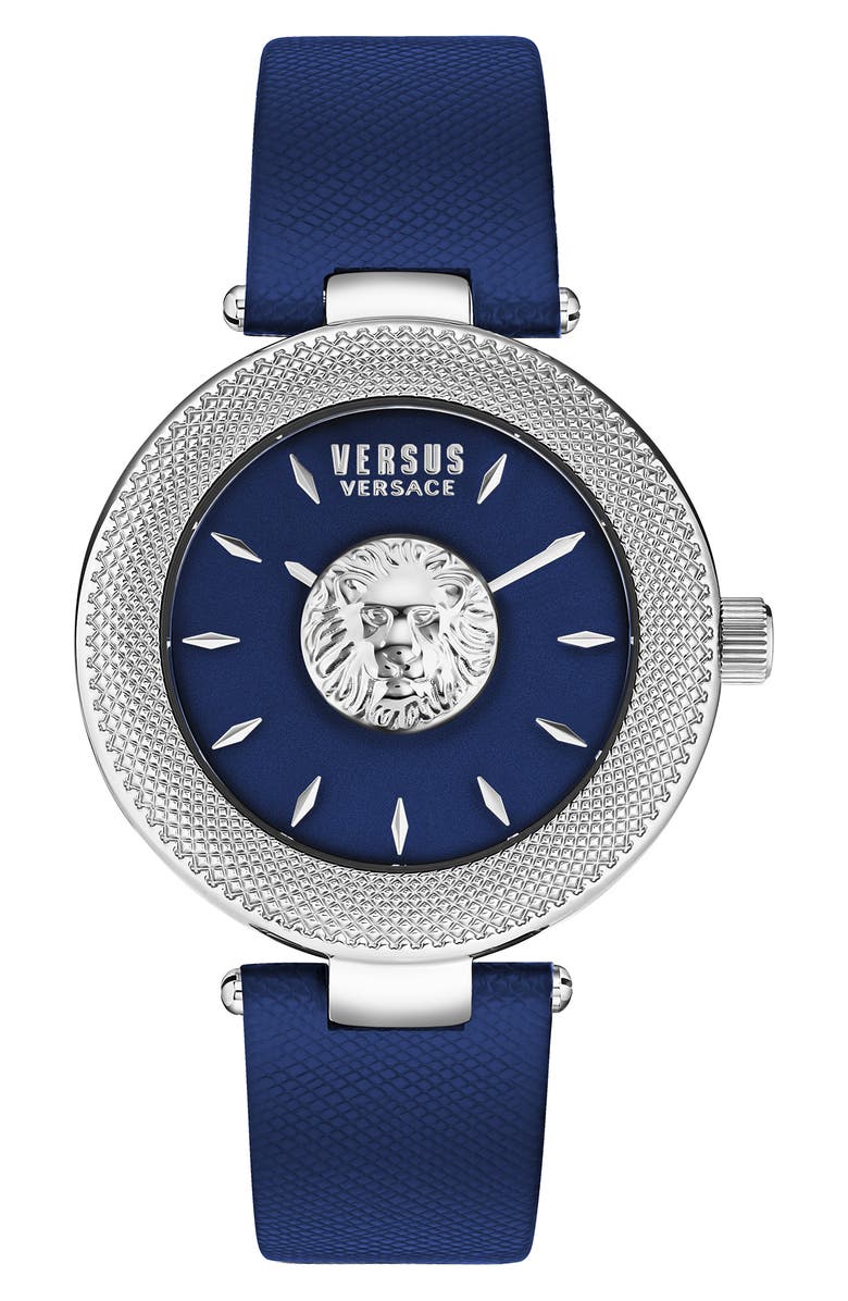 VERSUS Versace Brick Lane Two-Hand Quartz Leather Strap Watch, 40mm, Main, color, 