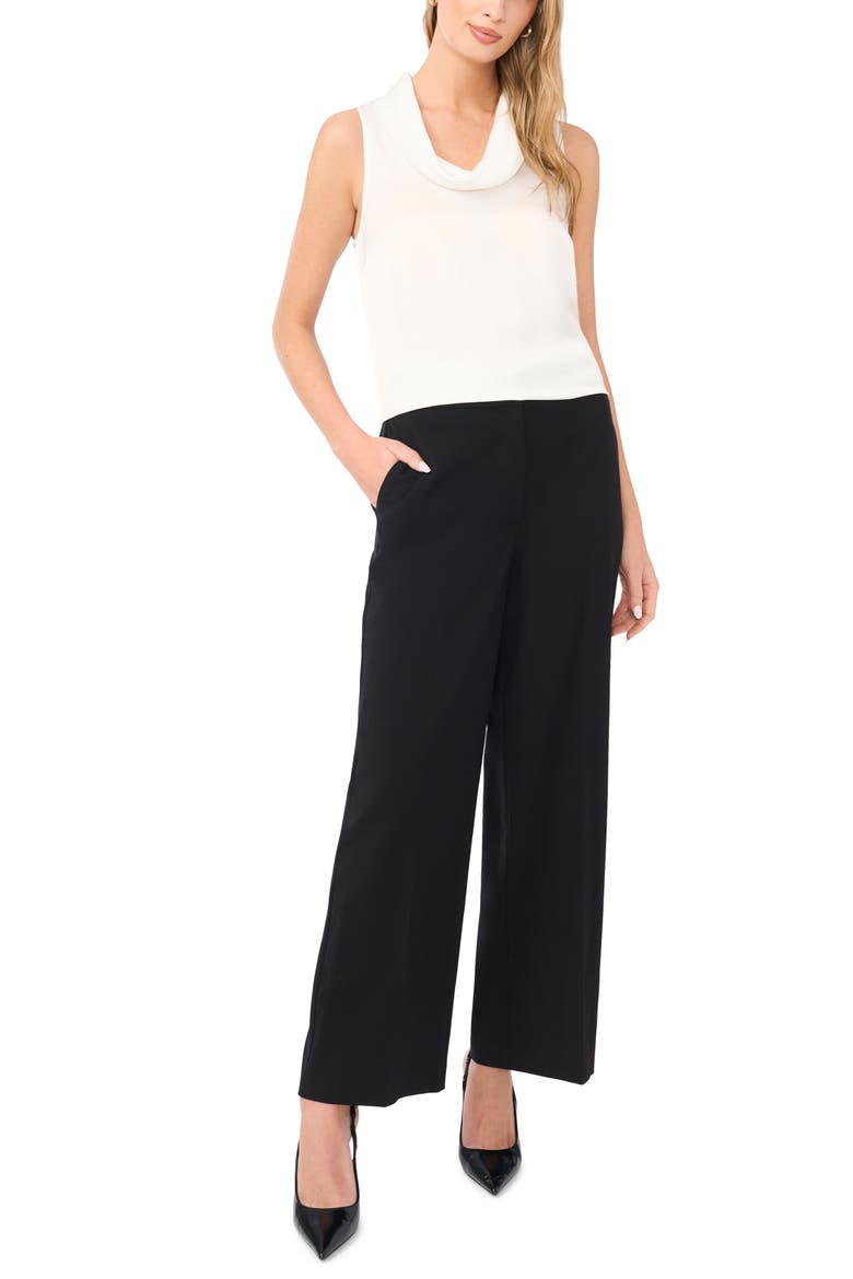 Cowl Neck Satin Charmeuse Sleeveless Top, Alternate, color, NEW IVORY