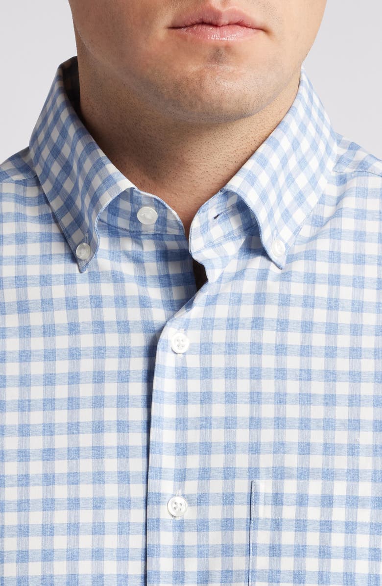 Scott Barber Mélange Check Stretch Button-Down Shirt, Alternate, color, 