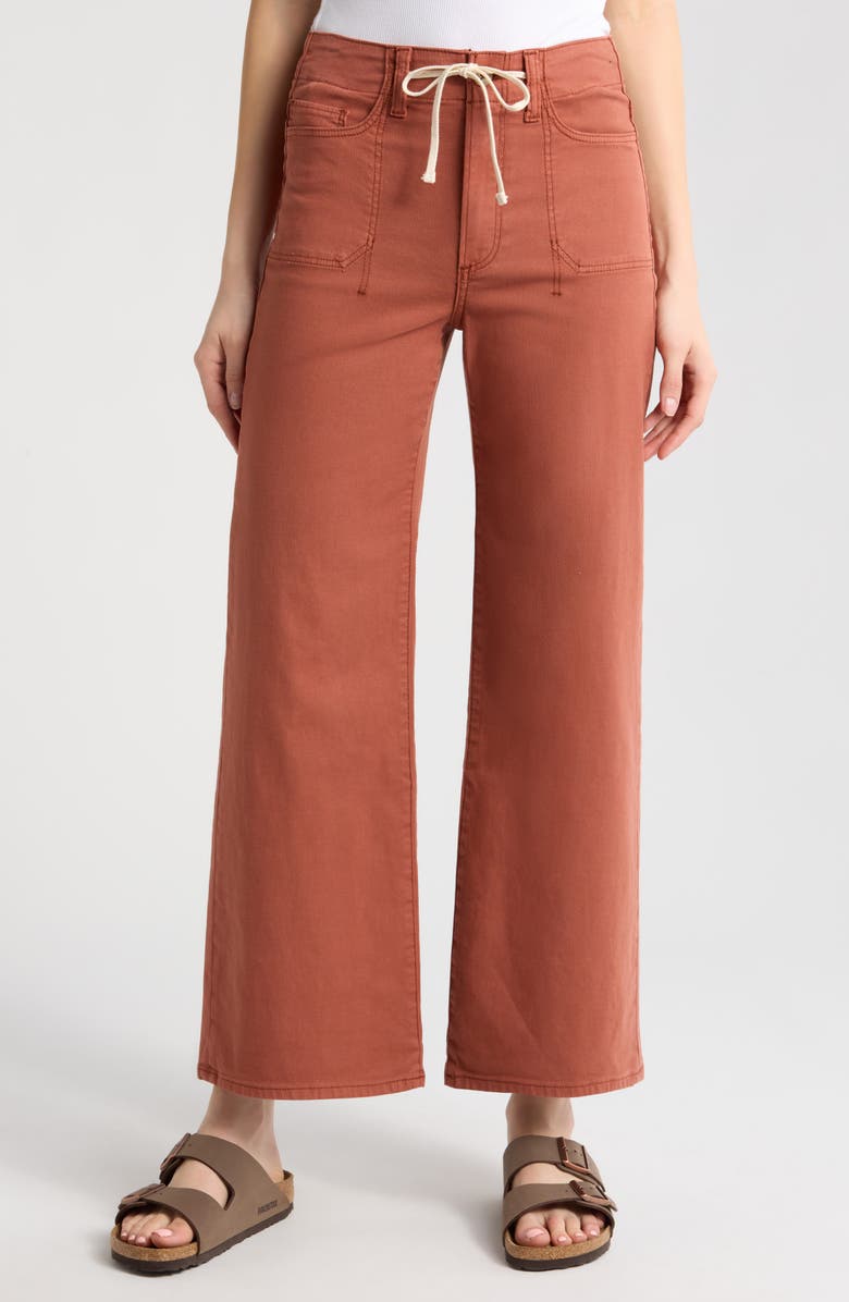 PAIGE Ari Drawstring Wide Leg Pants, Main, color, Vintage Clay Sunset