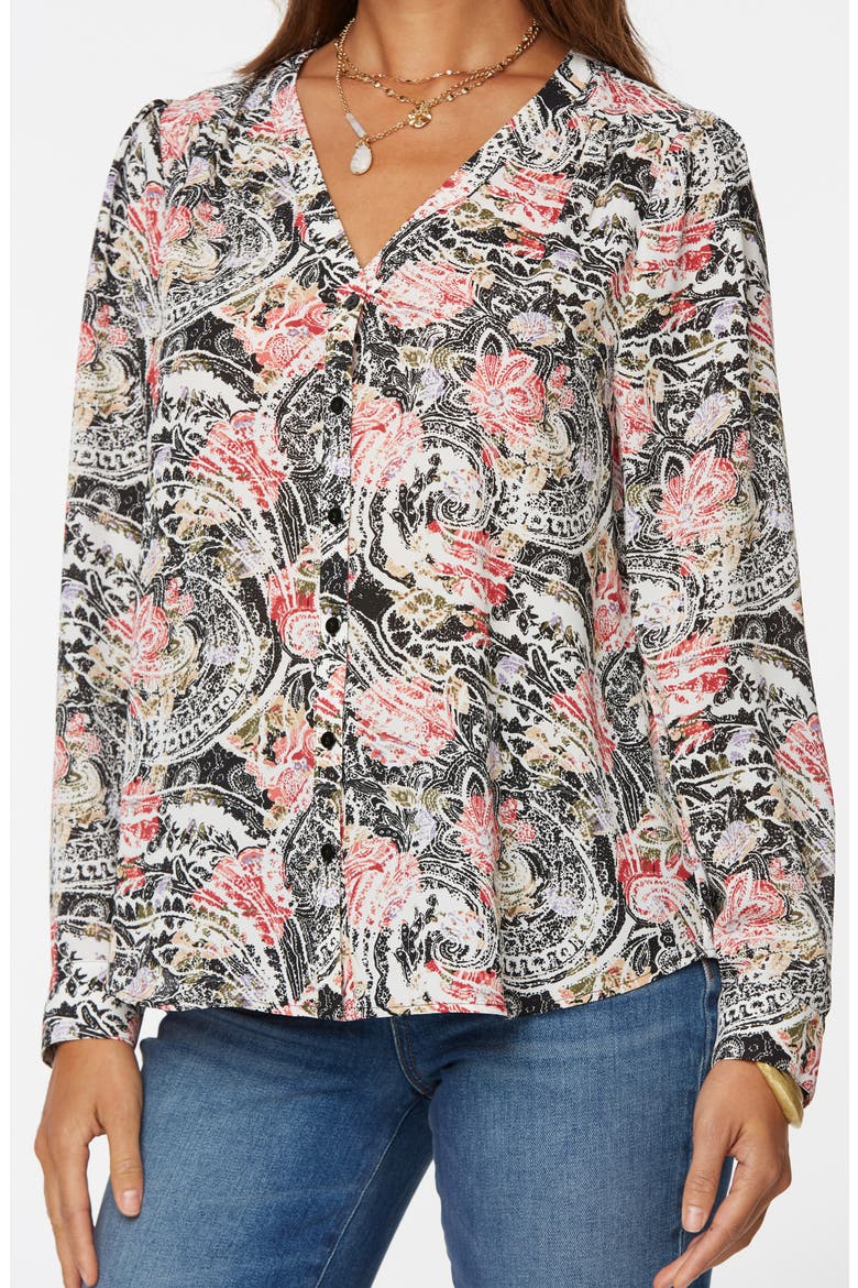 Smock Detail Long Sleeve Top, Alternate, color, HAYWARD PAISLEY