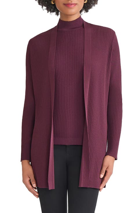 売れ筋商品|||ニューヨークコレクション ニット&セーター アウター レディース Women's Sleeve Swing Cardigan Sweater Burgundy Women Fall Winter Front Button Down Cardigan Sweaters Long