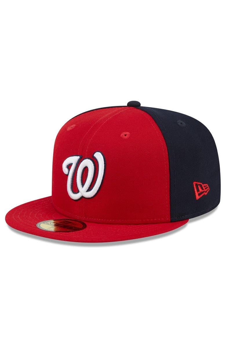 New Era Men's New Era Red/Navy Washington Nationals Gameday Sideswipe 59FIFTY Fitted Hat, Alternate, color, 