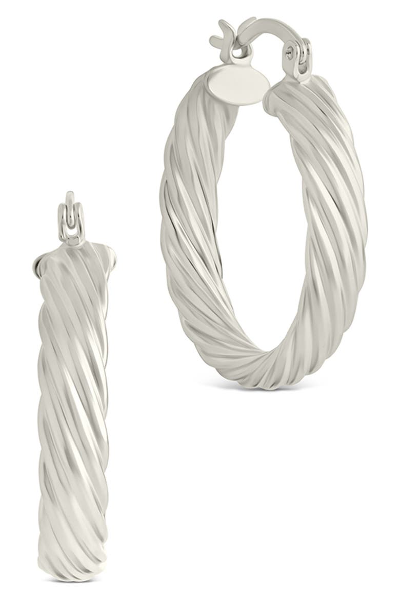 Tilbury Twisted Hoop Earrings, Main, color, SILVER