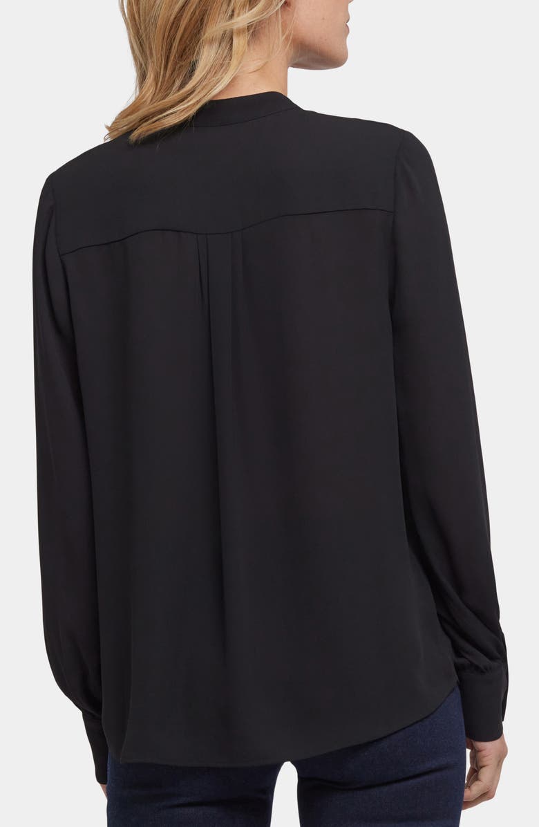 NYDJ Tie Neck Button-Up Shirt, Alternate, color, Black