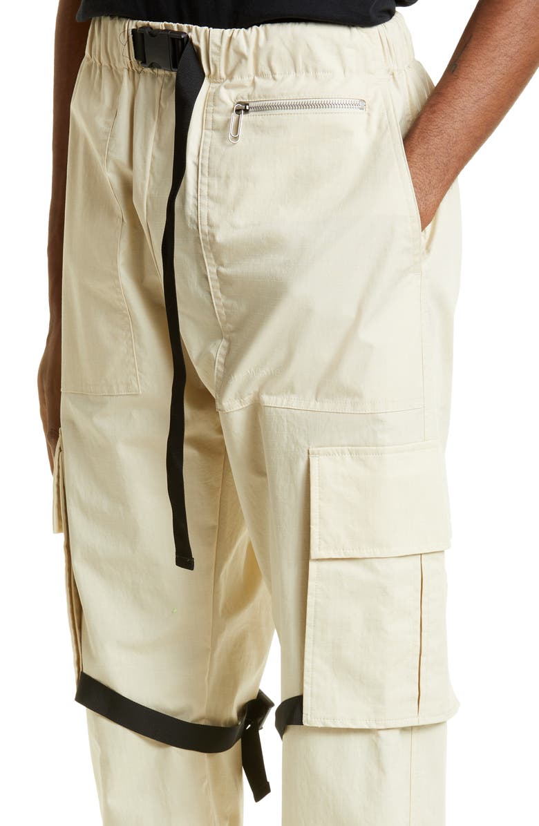 Off-White Diagonal Stripe Tab Cotton Cargo Pants, Alternate, color,