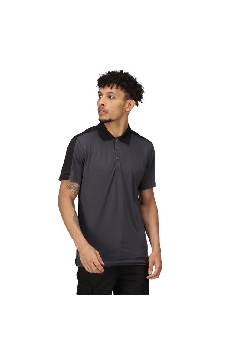 Contrast Coolweave Pique Polo Shirt, Alternate, color, Seal Grey and Black