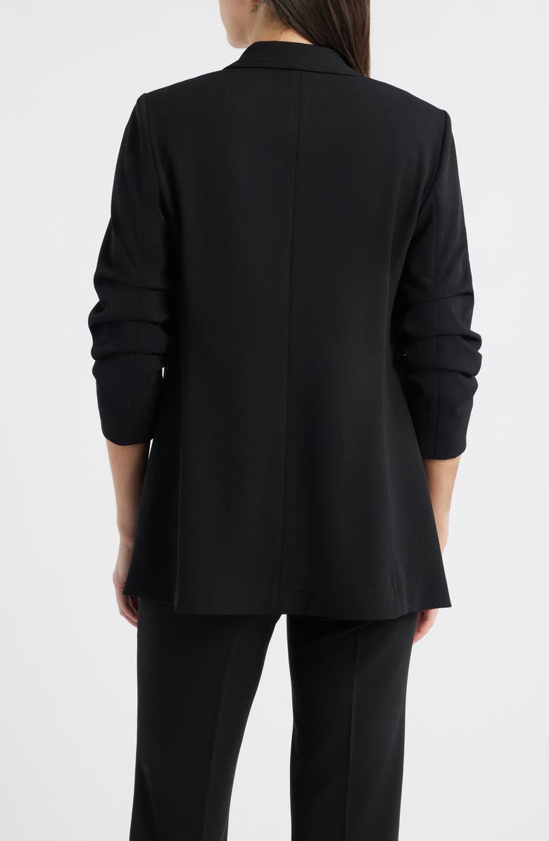 Anne Klein Scrunch Sleeve Open Front Jacket, Alternate, color, Anne Black