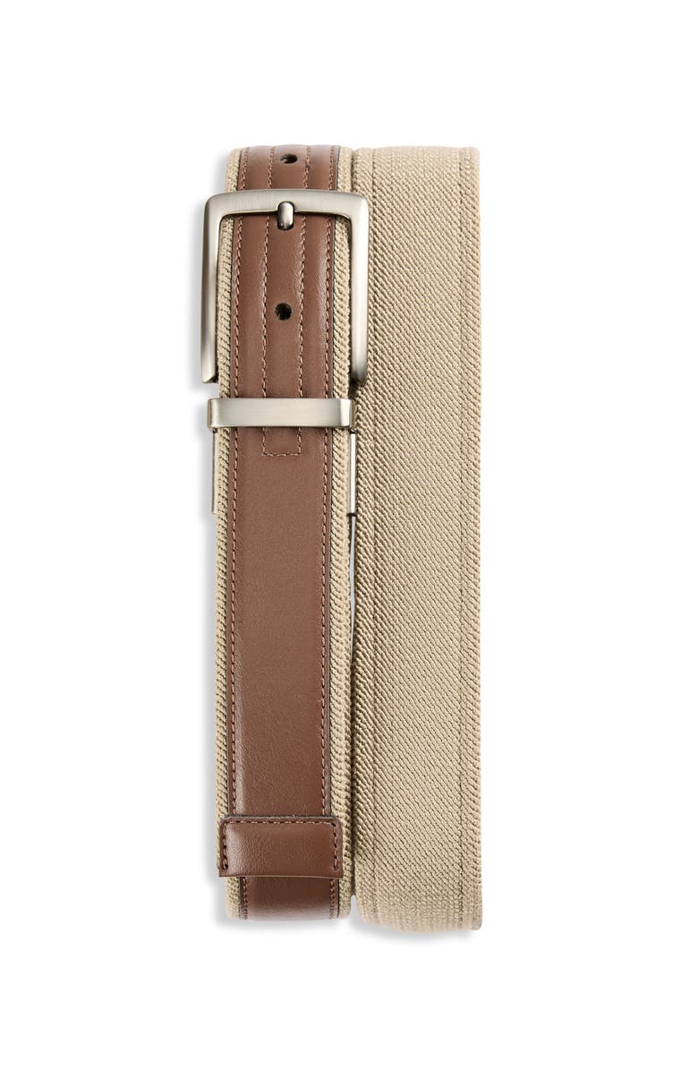 Harbor Bay by DXL Big & Tall Reversible Belt, Main, color, Brown