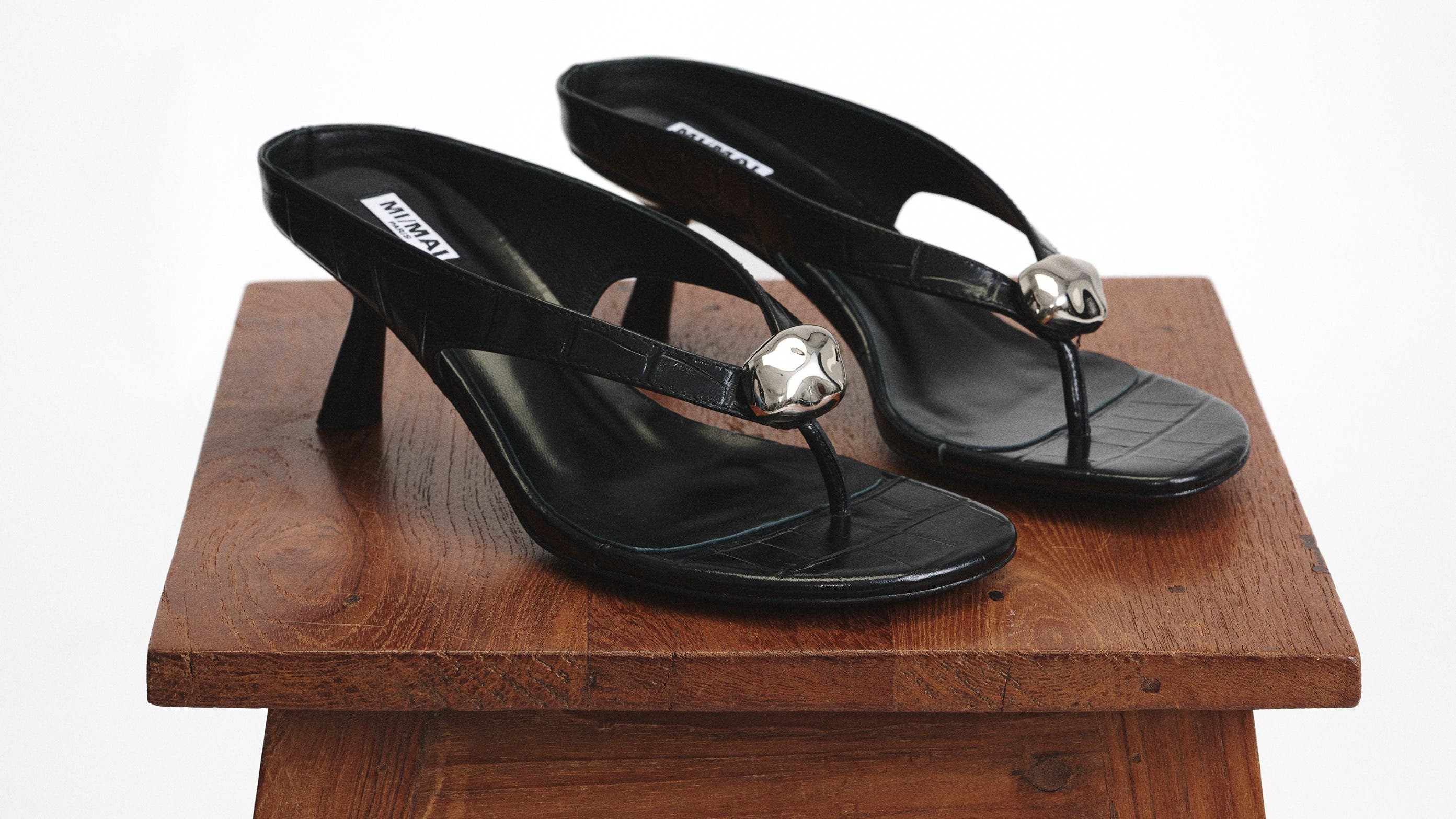 MI/MAI Cristo Croc Jewel Flat Sandals, Alternate, color, Black