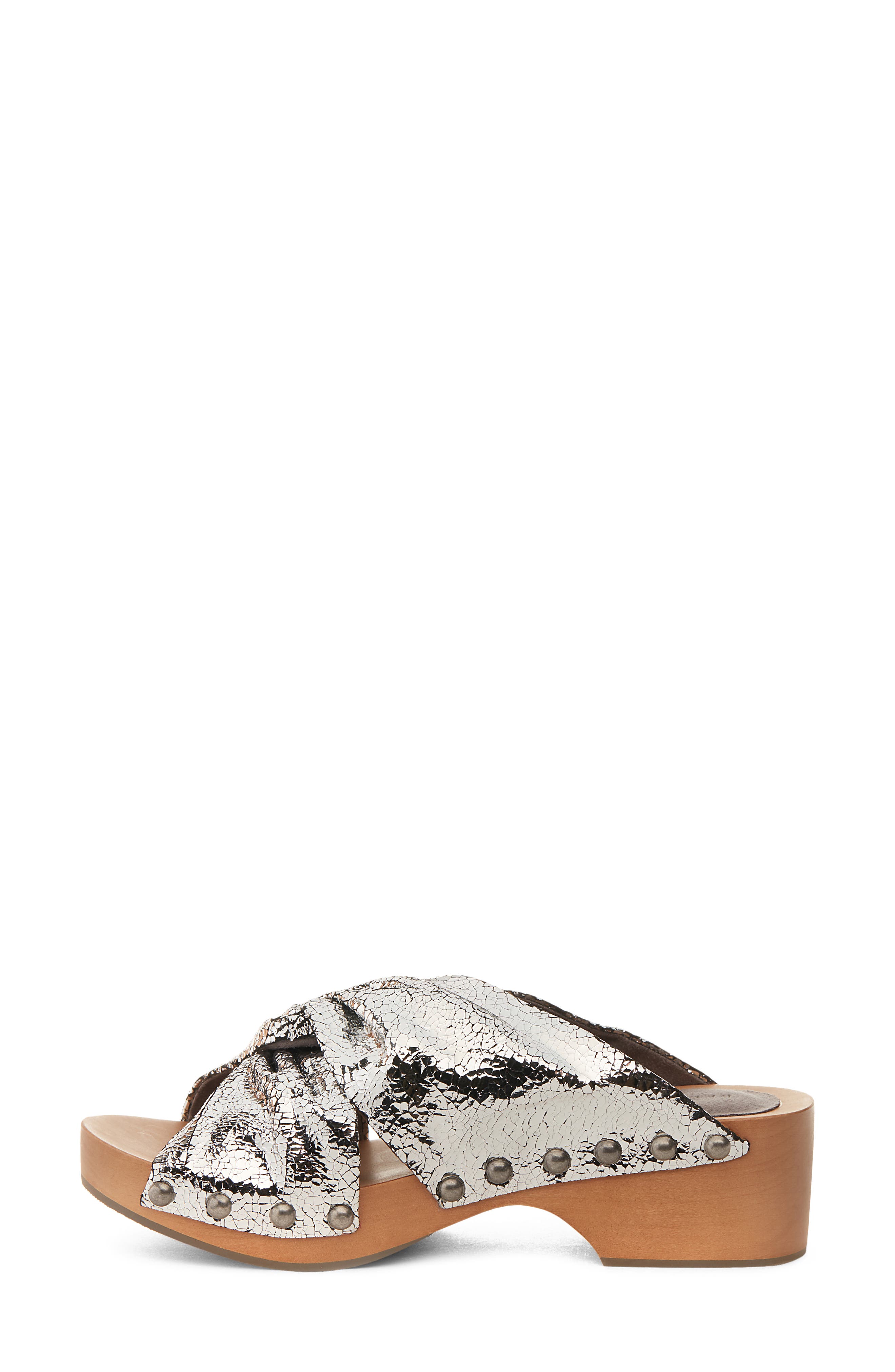 Sprinter Slide Sandal, Alternate, color, SILVER METALLIC LEATHER