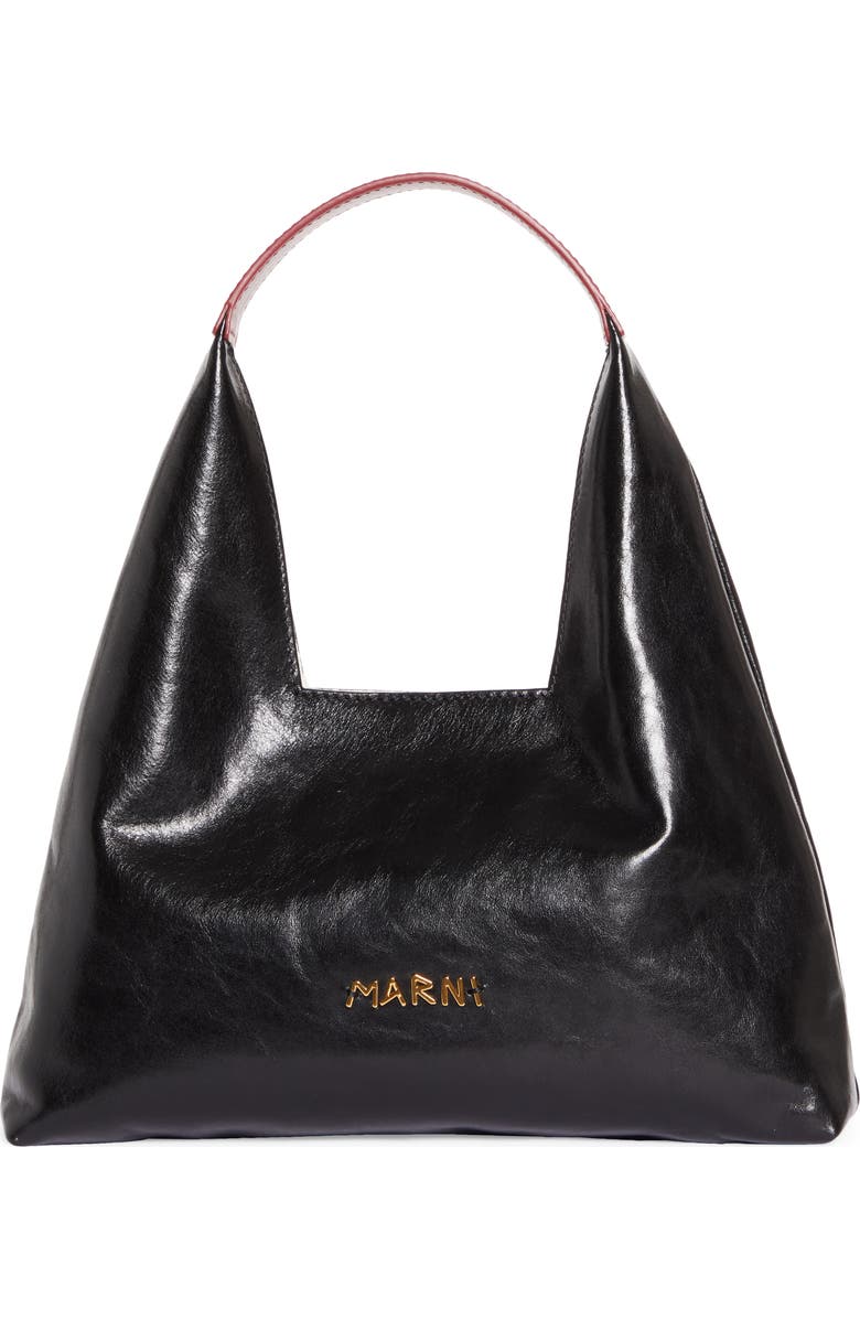 Marni Mini Leather Top Handle Bag, Main, color, 00N99 Black