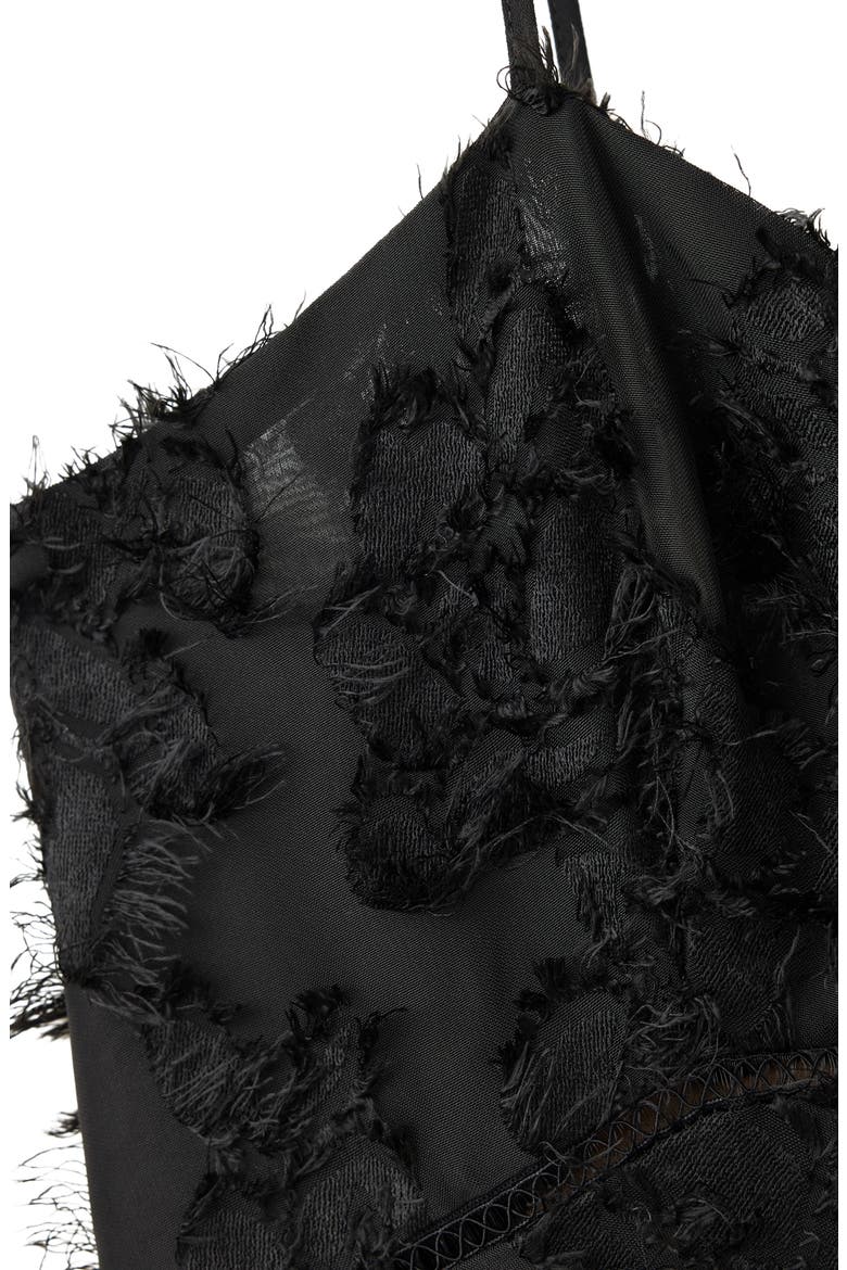 Floral Appliqué Semisheer Dress, Alternate, color, BLACK