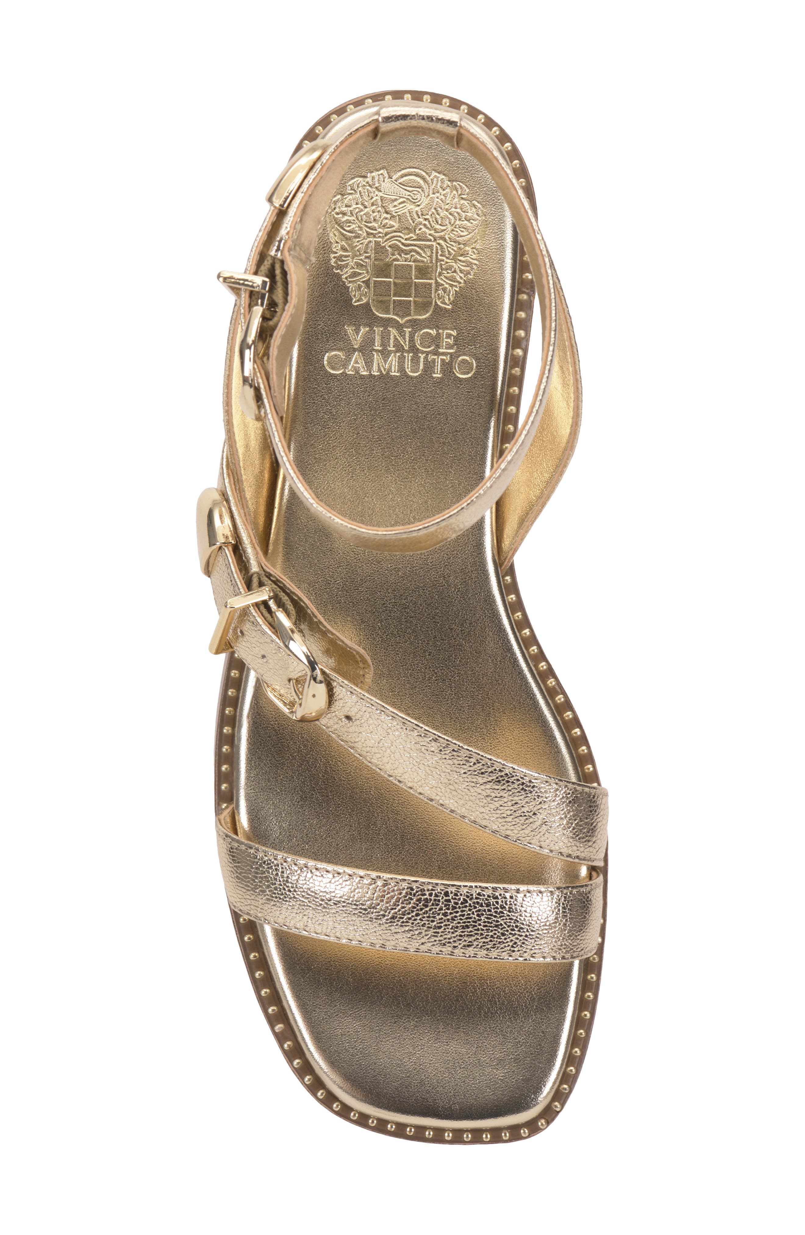 Vince Camuto Neiko Ankle Strap Sandal, Alternate, color, Egyptian Gold