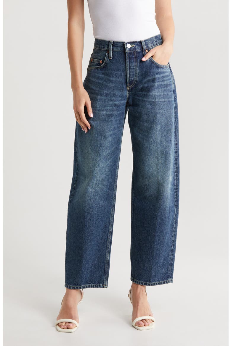 Tapered Wide Leg Jeans, Main, color, WHISKEY INDIGO
