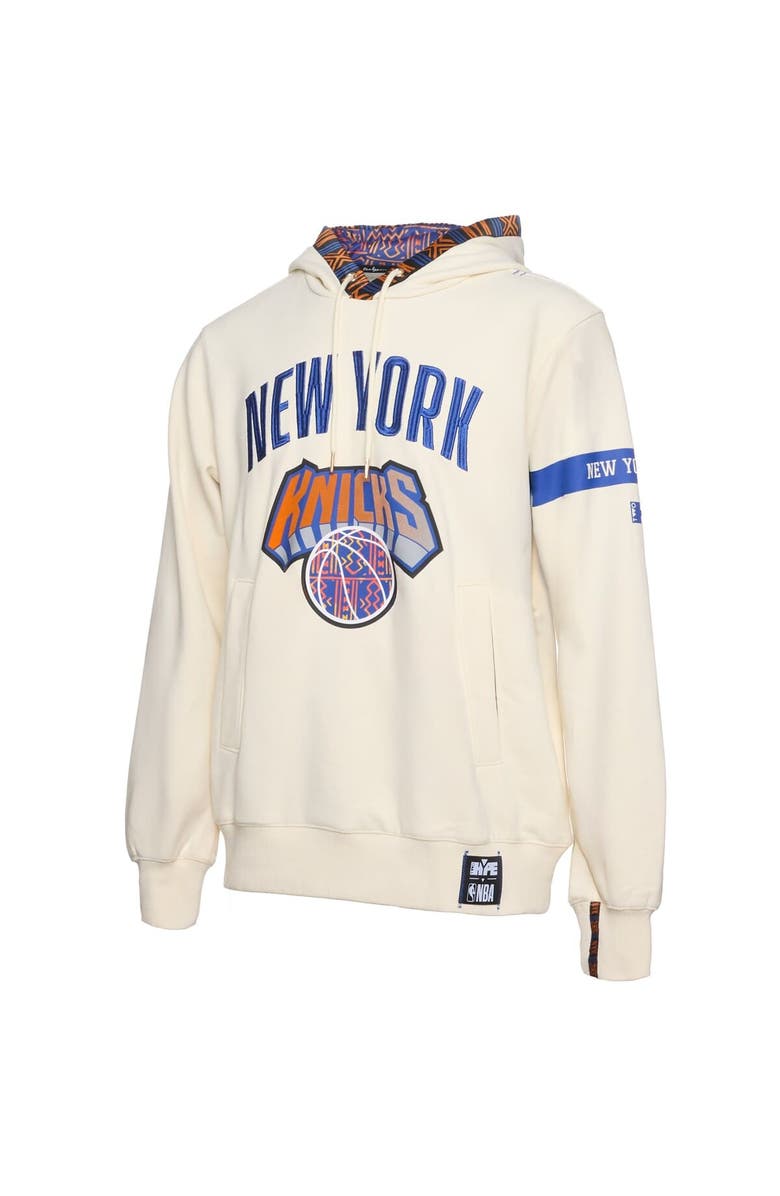 Two Hype Men's NBA x Two Hype  Cream New York Knicks Culture & Hoops Collection Premium Pullover Hoodie, Alternate, color, 