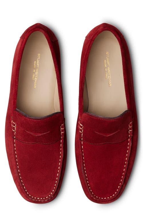 Stuart Weitzman Brady Penny Loafer In Maroon