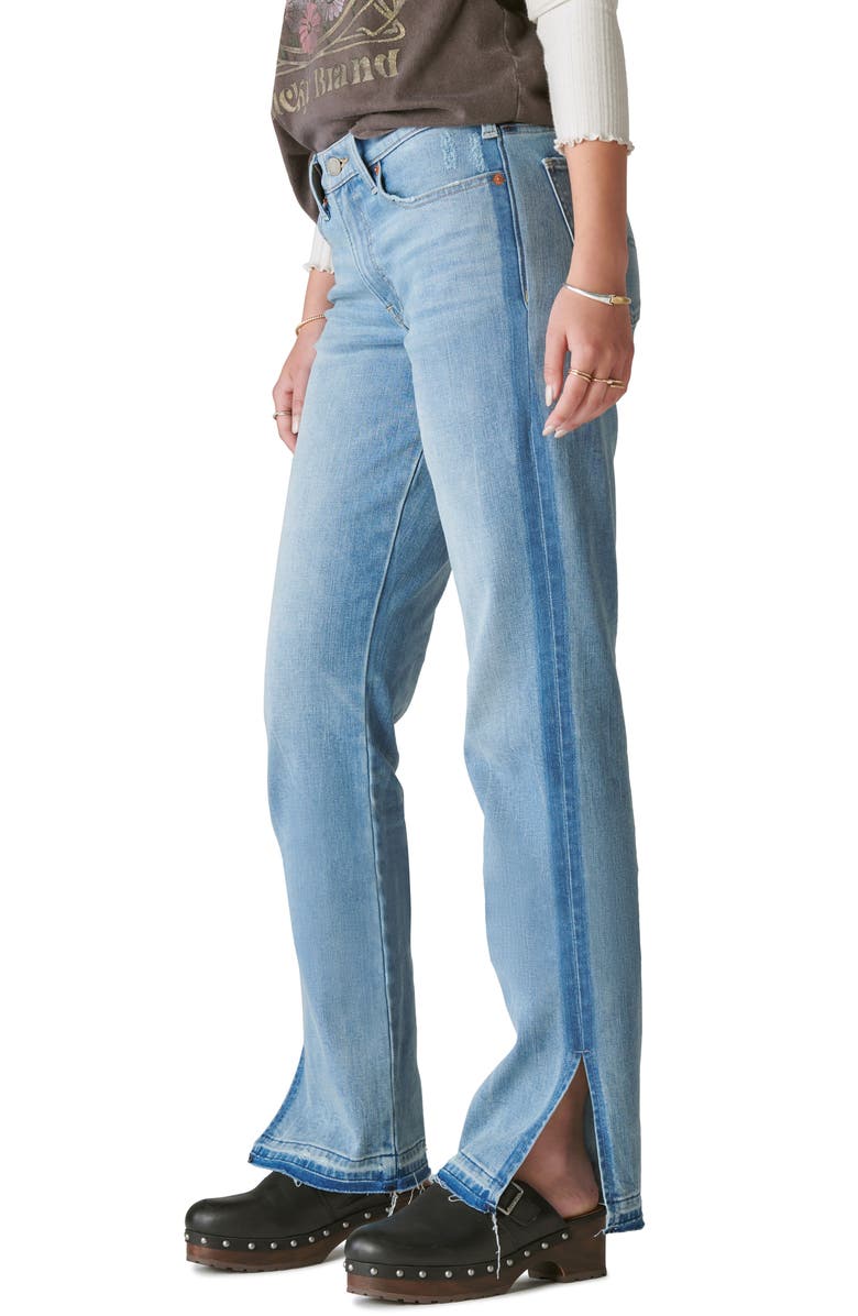 Lucky Brand Sweet Distressed Vented Cuff Straight Leg Jeans, Alternate, color, 