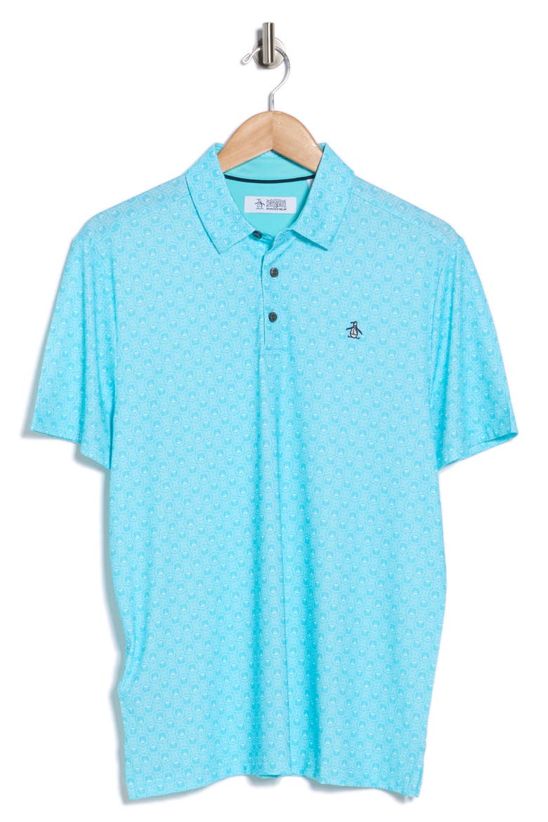 Tini Geo Print Polo, Alternate, color, BLUE RADIANCE