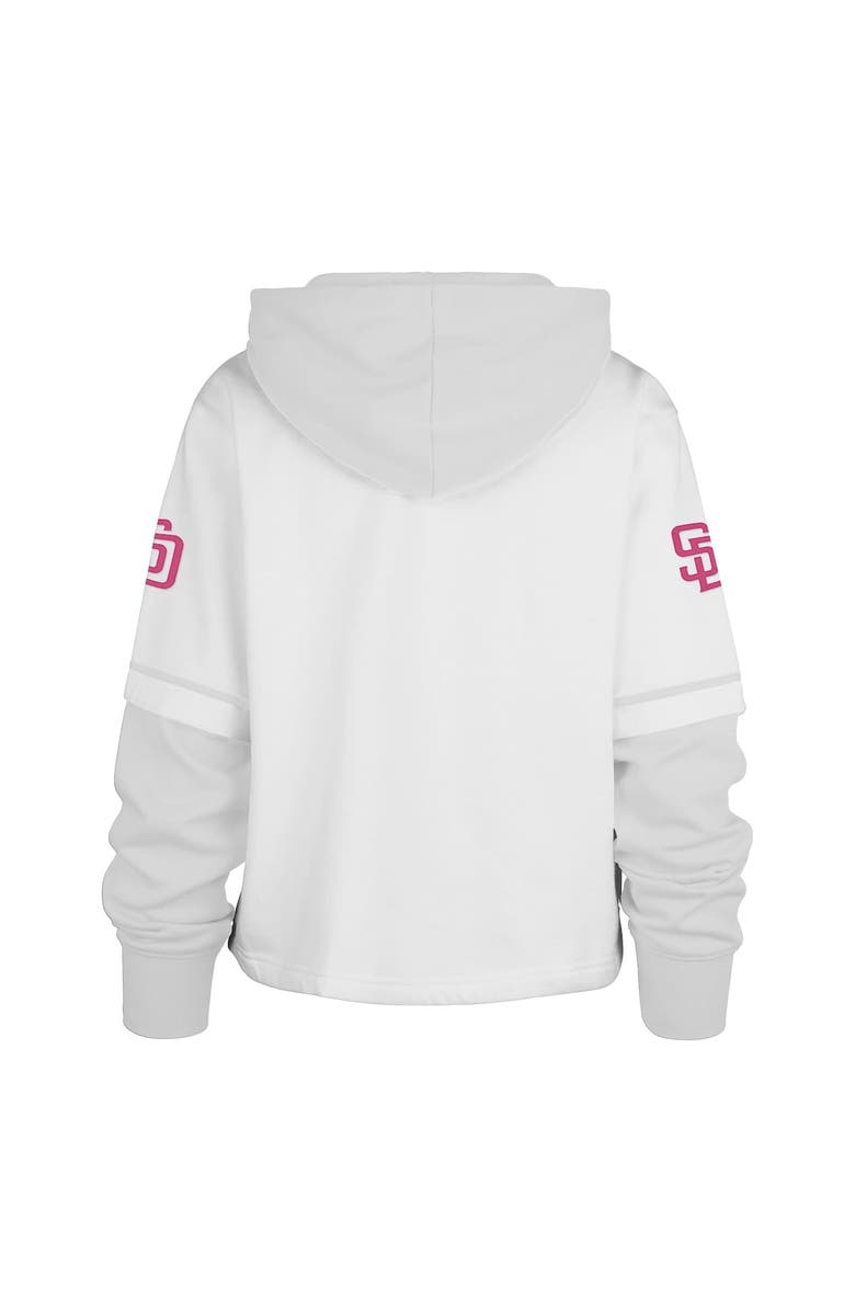 '47 Women's '47 White San Diego Padres City Connect Shortstop Cropped Pullover Hoodie, Alternate, color, White