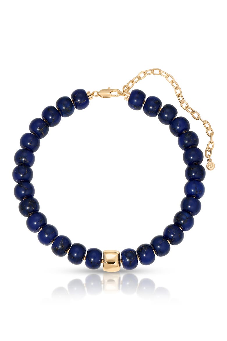 Power Bead Statement Necklace, Main, color, LAPIS