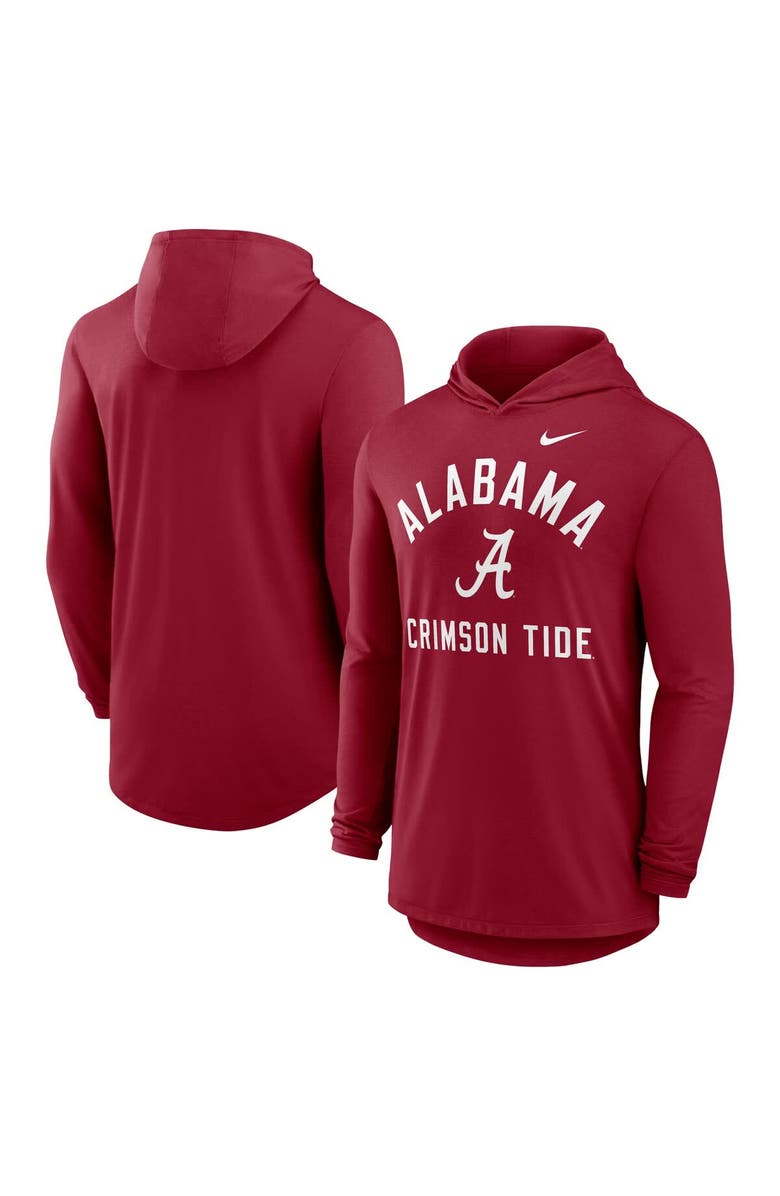 Nike Men's Nike Crimson Alabama Crimson Tide Classic Arch Tri-Blend Performance Long Sleeve Hoodie T-Shirt, Main, color, Crimson