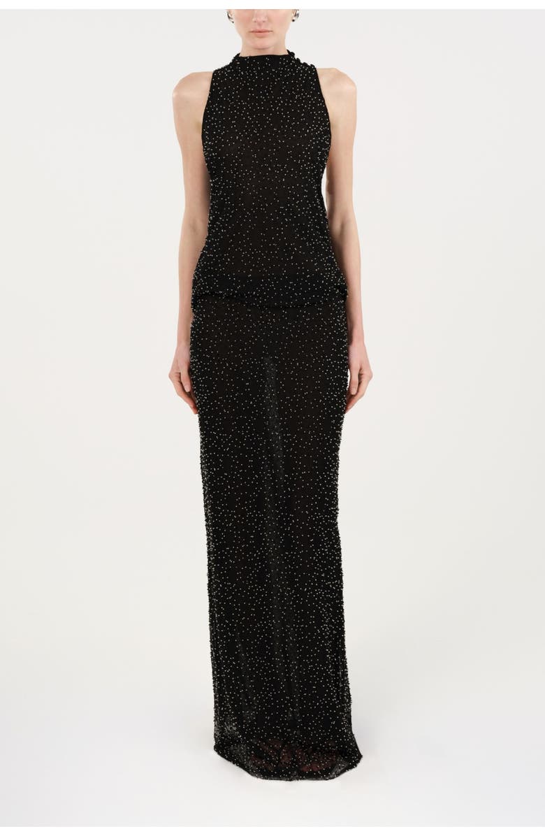 Nocturne Stone-Embellished Maxi Dress, Alternate, color, Black