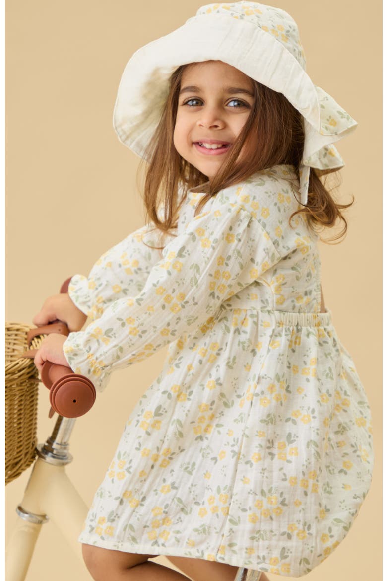 Floral Muslin Long Sleeve Dress, Alternate, color, Floral Cloud Dancer