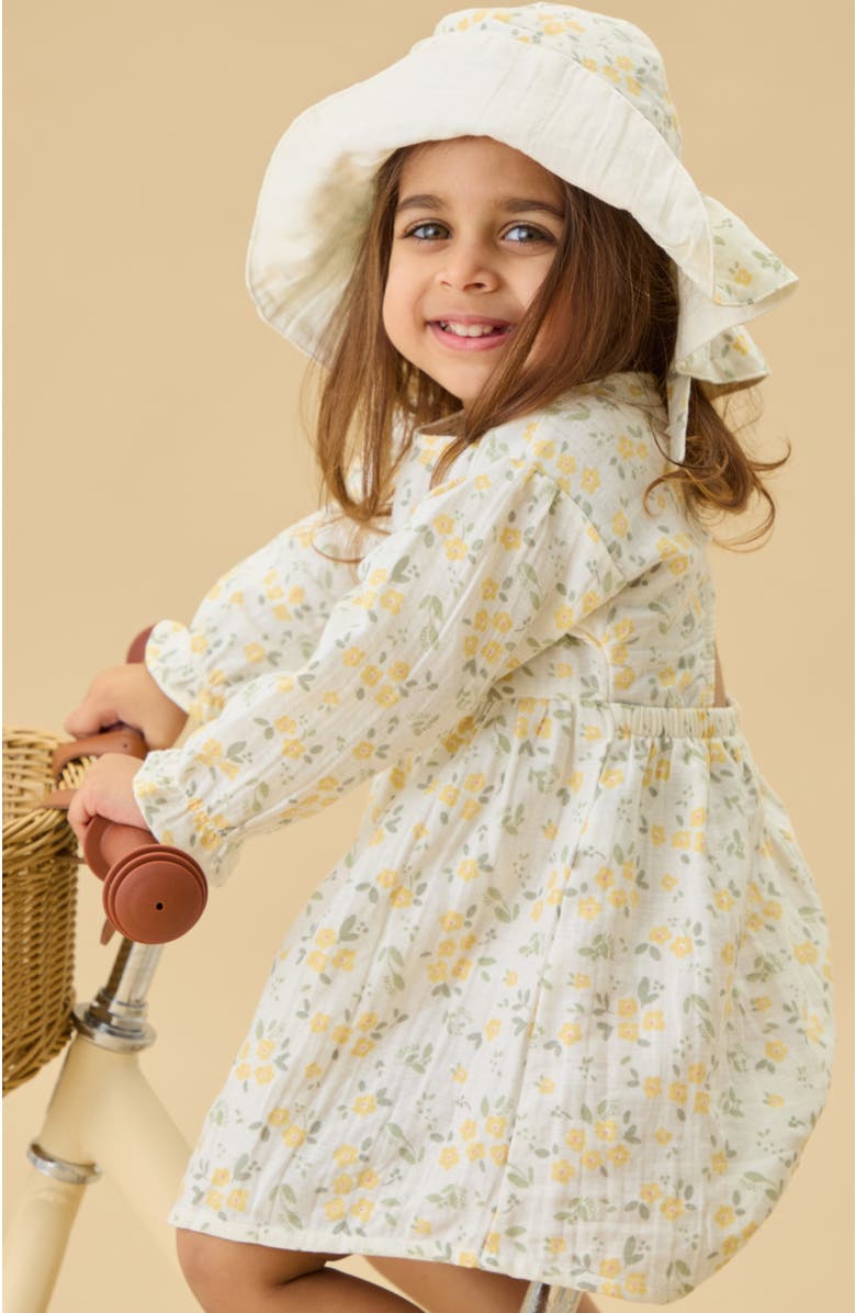 MORI Floral Muslin Long Sleeve Dress, Alternate, color, Floral Cloud Dancer