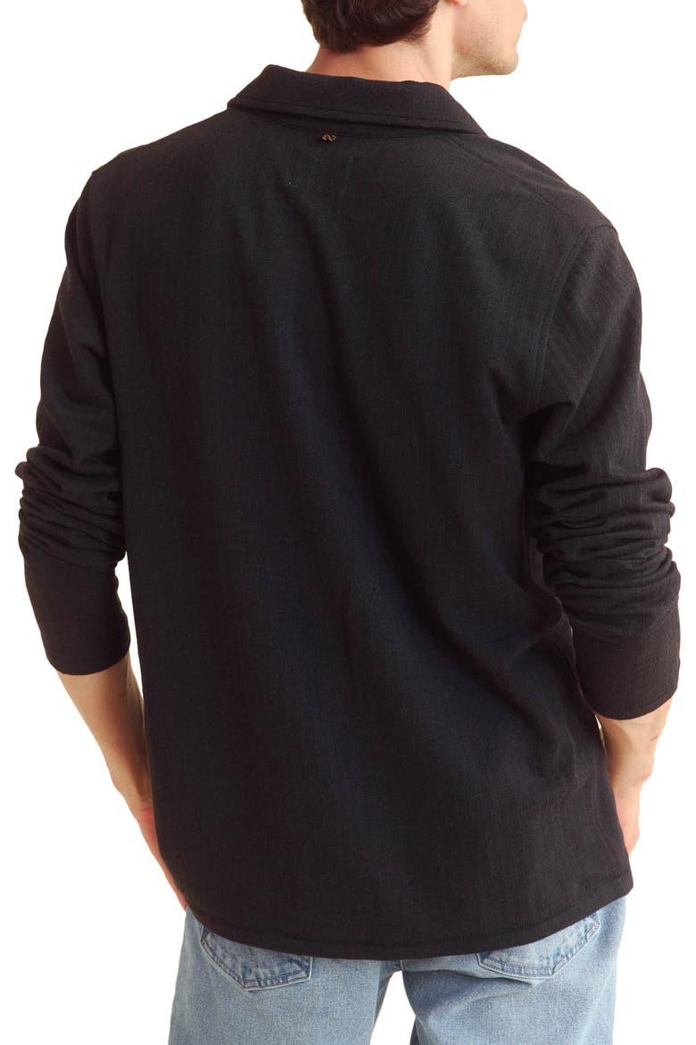Long Sleeve Textured Stripe Polo, Alternate, color, BLACK