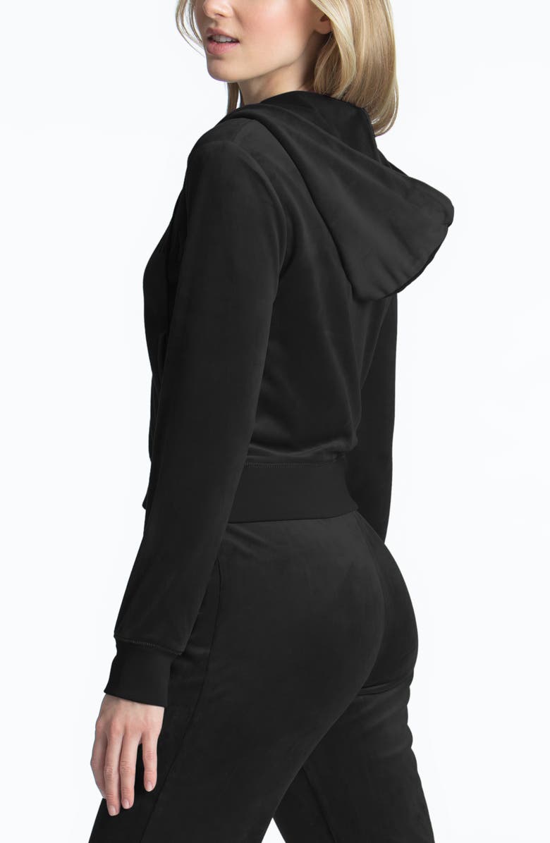 Juicy Couture Classic Logo Velour Hoodie, Alternate, color,