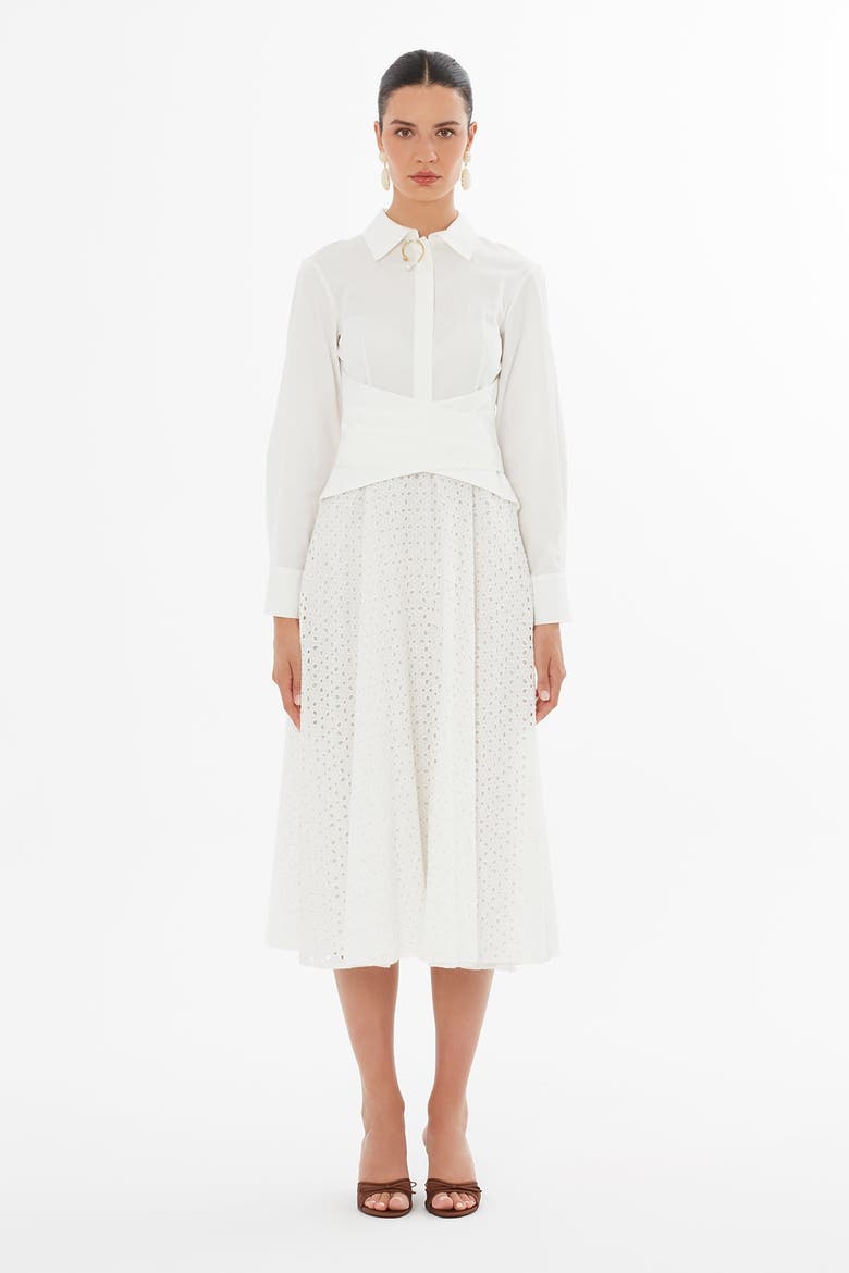 Ecru Collared Maxi Dress, Main, color, Ivory