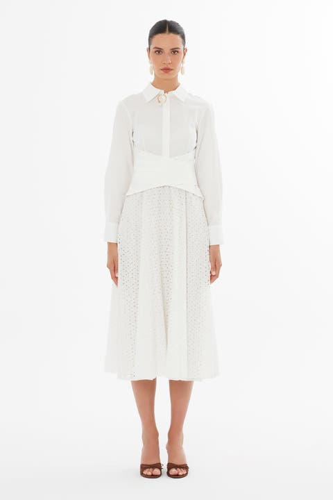 Ecru Collared Maxi Dress