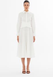 Gizia Ecru Collared Maxi Dress