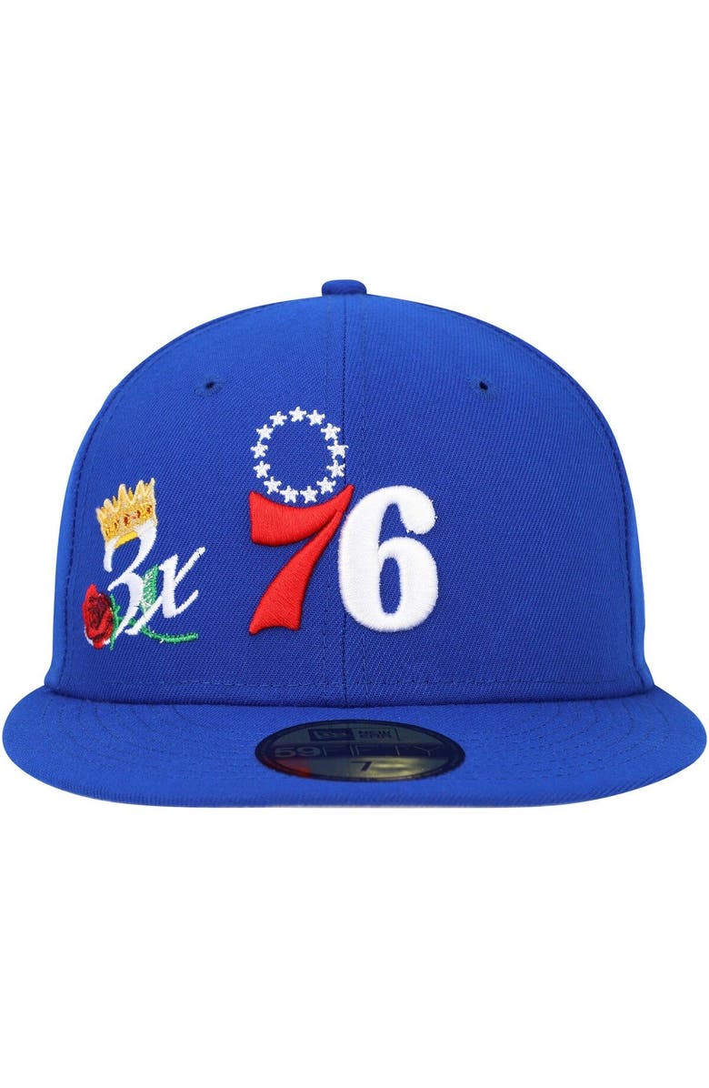 New Era Men's New Era  Royal Philadelphia 76ers Crown Champs 59FIFTY Fitted Hat, Alternate, color, 