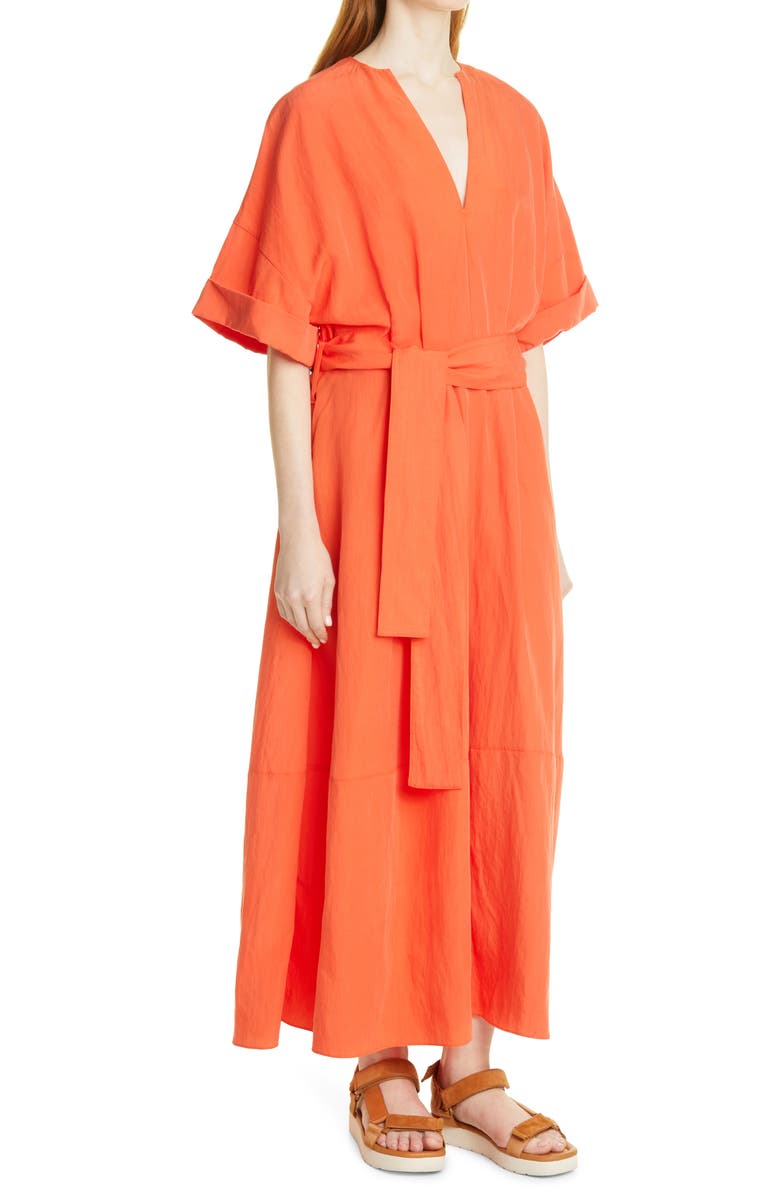 Vince Cuff Sleeve Belted Dress, Alternate, color, Burnt Orchid