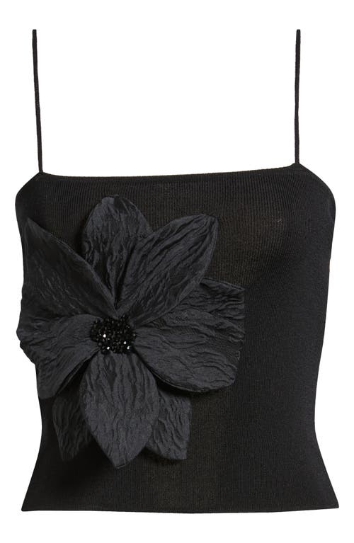 Mango Flowa Rib Camisole In Black