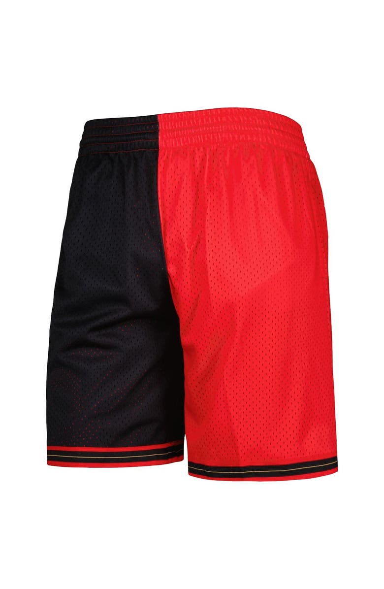 Mitchell & Ness Men's Mitchell & Ness Black/Red Philadelphia 76ers Hardwood Classics 2000 Split Swingman Shorts, Alternate, color, Black
