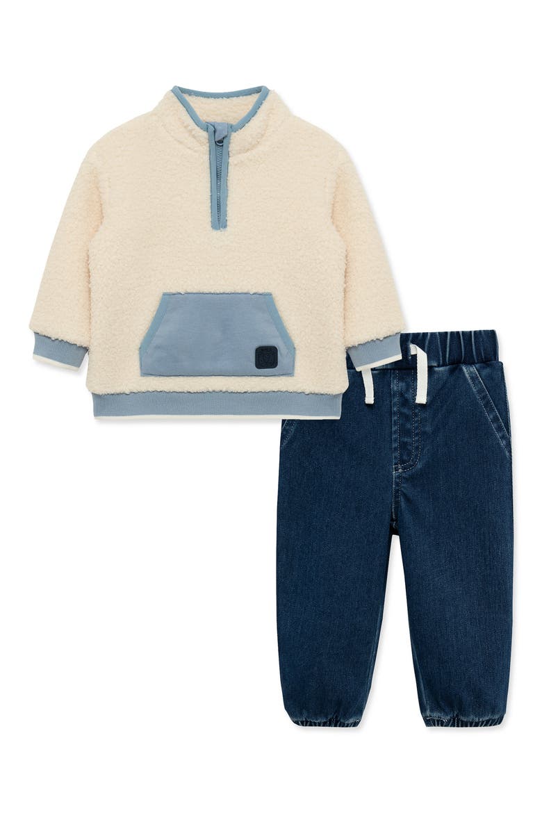 Kids' Safari Fleece Pullover & Pants Set, Main, color, DENIM