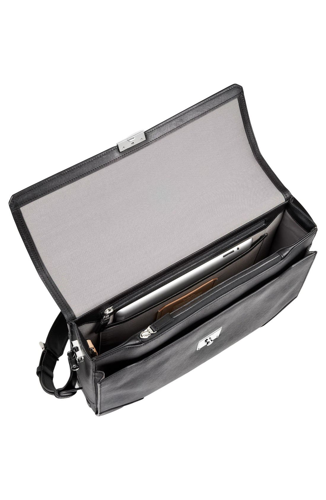 TUMI 'Astor Dorilton - Slim Flap' Embossed Leather Briefcase, Alternate, color, 