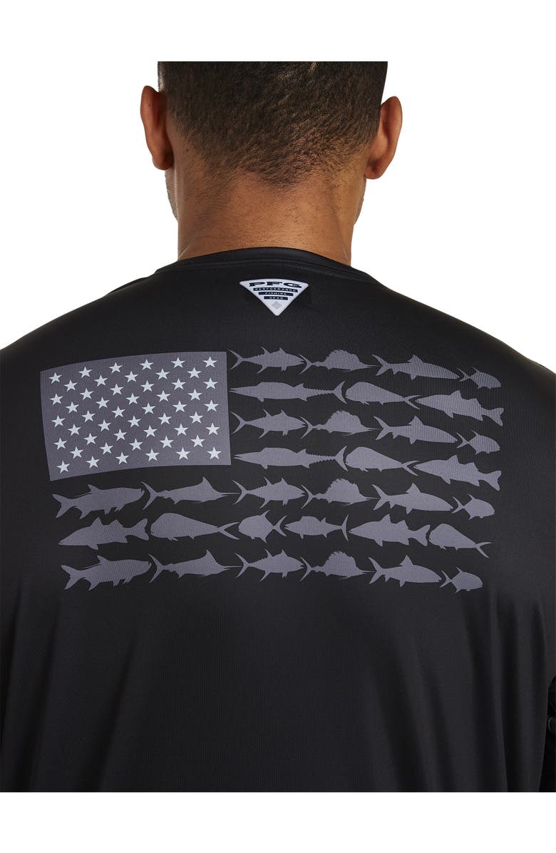 Columbia Big & Tall Fish Flag Long-Sleeve Graphic Tee, Alternate, color, Black