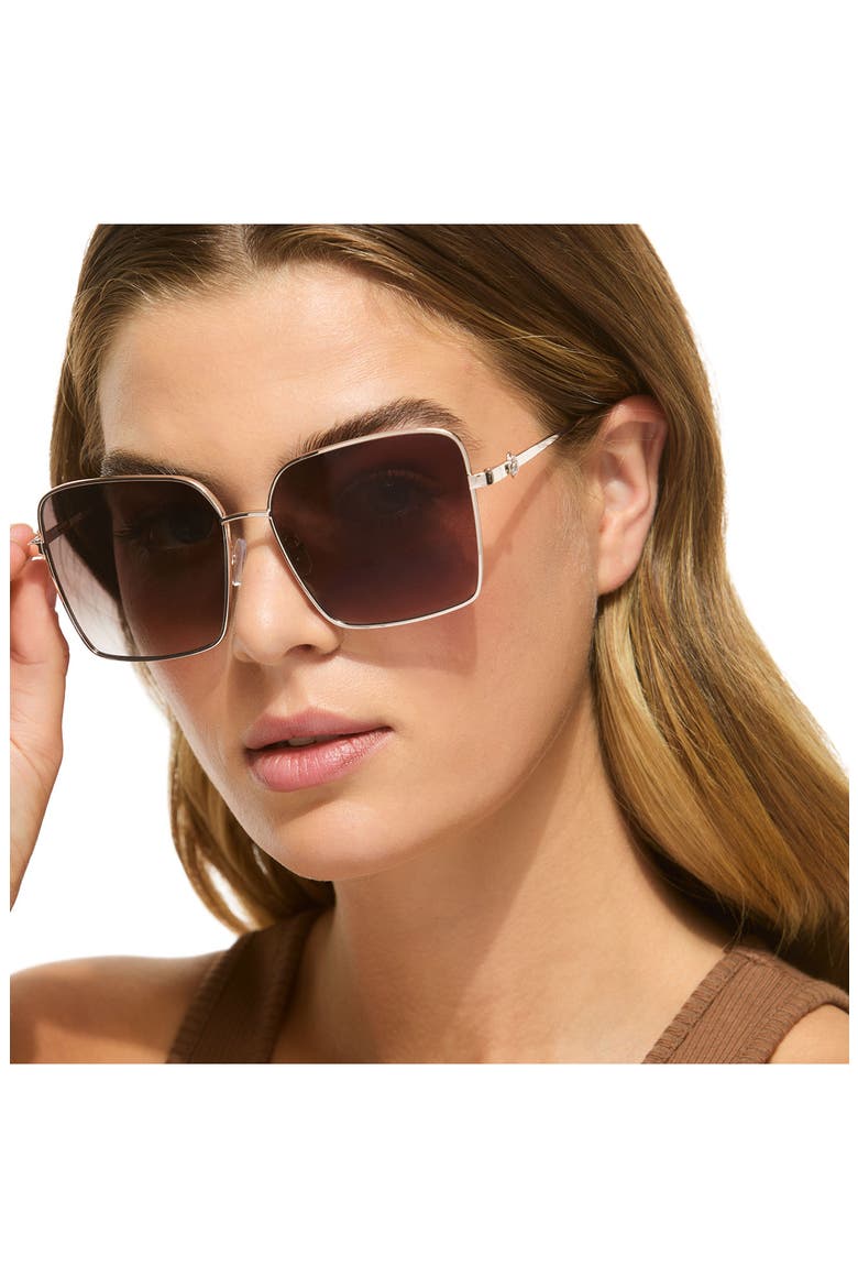 61mm Sunglasses, Alternate, color, GOLD1/ BROWN SF