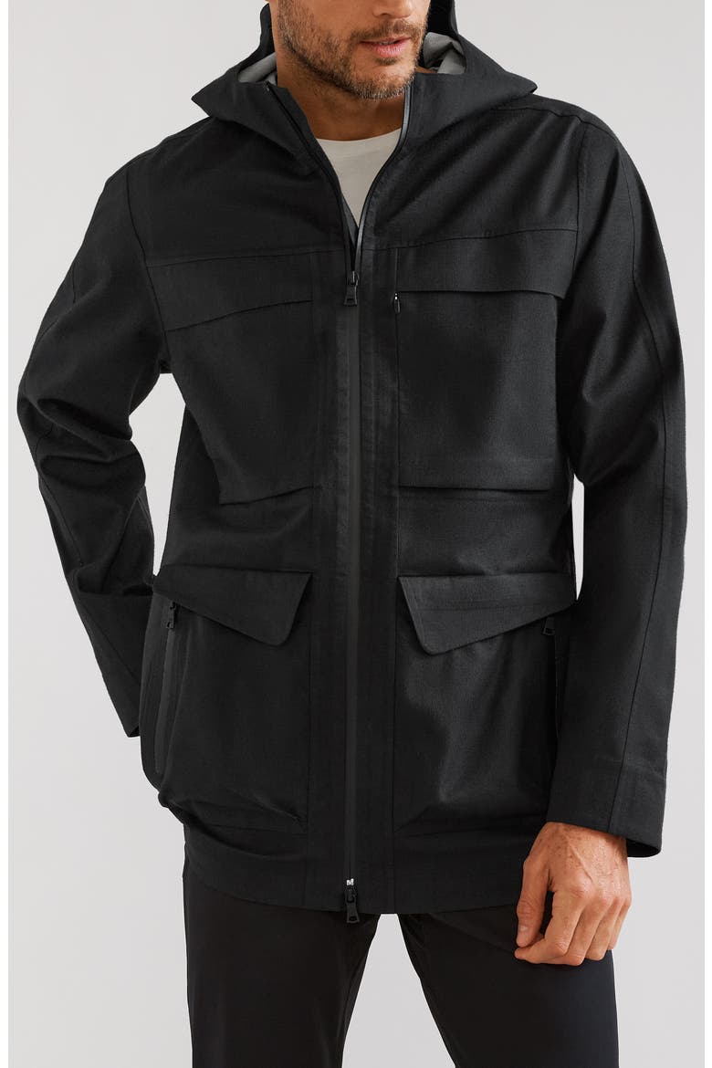 Commuter Water Resistant Field Coat, Main, color, BLACK