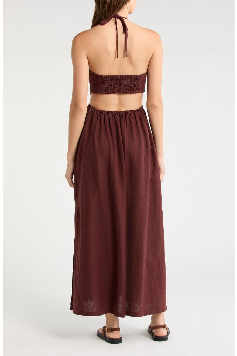 SoftWash Linen Halter Dress, Alternate, color, ICED MOCHA